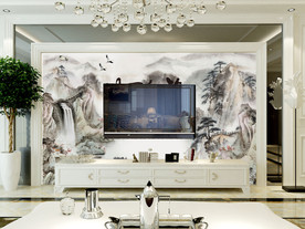 客厅电视墙 客厅墙 客厅壁画