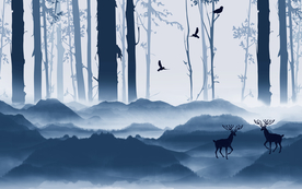 麋鹿森林 森林背景