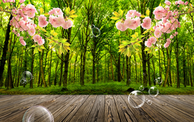 清新背景墙 大自然 壁画 风景