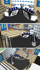 直播室演播室舞台草图SU模型