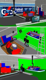 直播室演播室舞台草图SU模型