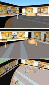 直播室演播室舞台草图SU模型