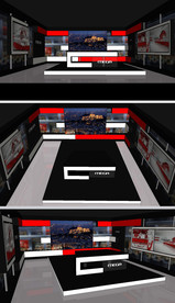 直播室演播室舞台草图SU模型