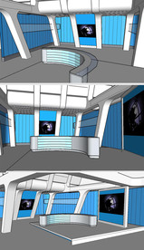 直播室演播室舞台草图SU模型
