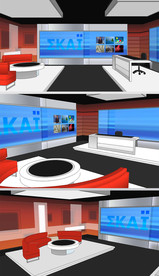 直播室演播室舞台草图SU模型