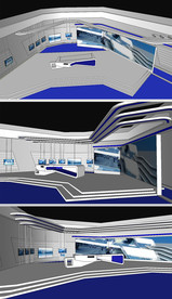 直播室演播室舞台草图SU模型