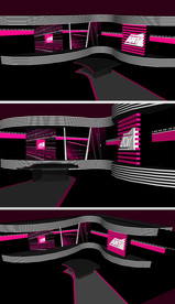 直播室演播室舞台草图SU模型