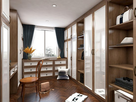 板式简约衣帽间效果图