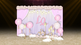 粉紫色婚礼迎宾区