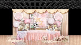 粉色婚礼签到区