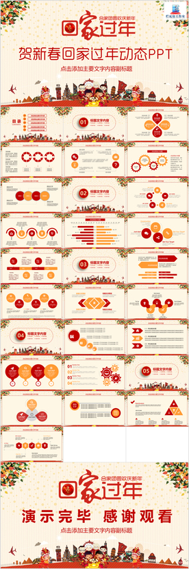 贺新春回家过年动态PPT