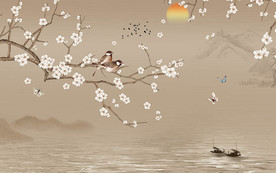 喜上眉梢工笔花鸟