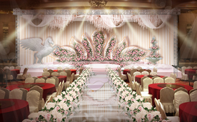 欧式粉色婚礼仪式区