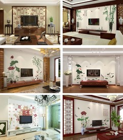 硅藻泥矢量图  电视墙刻绘