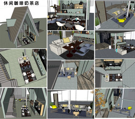 欧式咖啡厅模型