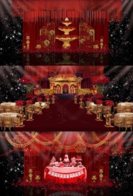 红色主题婚礼效果图