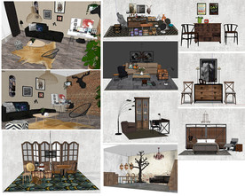 工业风家具组合模型