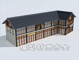 中式商铺模型