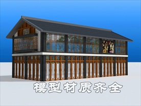 中式商铺模型