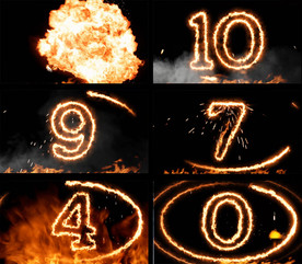 火焰爆炸10秒倒计时4K视频