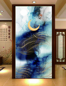 水墨山水 山水过道背景墙