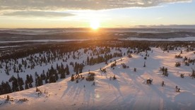 山 美丽的风景 冬天 日落