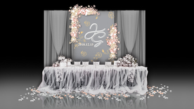 灰色系婚礼签到区