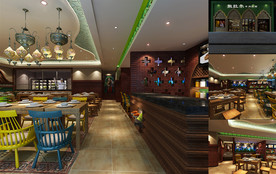 新疆拉面馆烤串店设计图