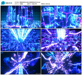 震撼3D科幻城市动感 背景视频