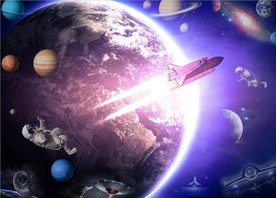 星球与宇宙外太空吊顶背景墙壁画