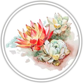 花装饰艺术画作花朵矢量国画水彩