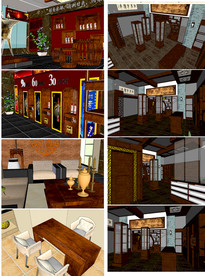 中式展馆室内模型