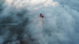 金门大桥 雾 旧金山