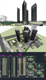 高层住宅草图SU模型含CAD图