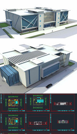 图书中心草图SU模型含CAD图