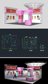 春天女人展厅草图模型含CAD图
