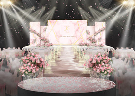 粉色大理石主题婚礼仪式区