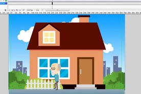 老爷爷从家里出来走在路上6秒