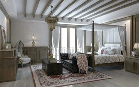 欧式卧室 混搭卧室 床 边柜