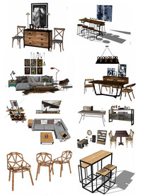 简约工业风家具模型