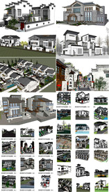 徽派别墅建筑模型