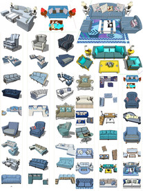 地中海沙发模型