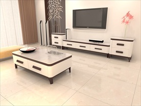 茶几电视柜组合效果图
