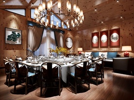 餐厅包房模型效果图