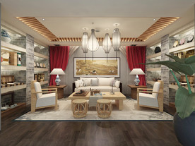 新中式礼品店  窗帘  沙发