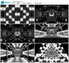 黑白炫酷动感热舞 舞台背景视频