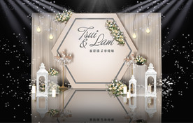 香槟色婚礼迎宾区