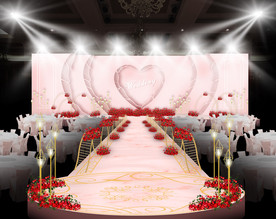 粉色婚礼仪式区