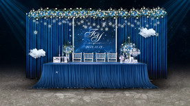 蓝色婚礼签到区