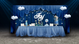 蓝色婚礼甜品区